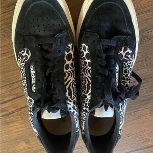 Adidas Women's Black and White Animal Print Sneakers